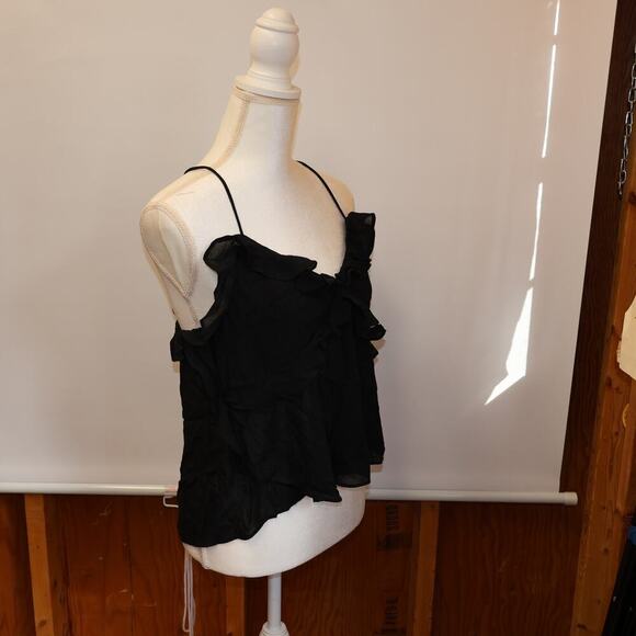 NWT J. Crew Drapey Ruffle Tank Top Cascading Ruffles Black Med Womens Trending - Picture 16 of 16